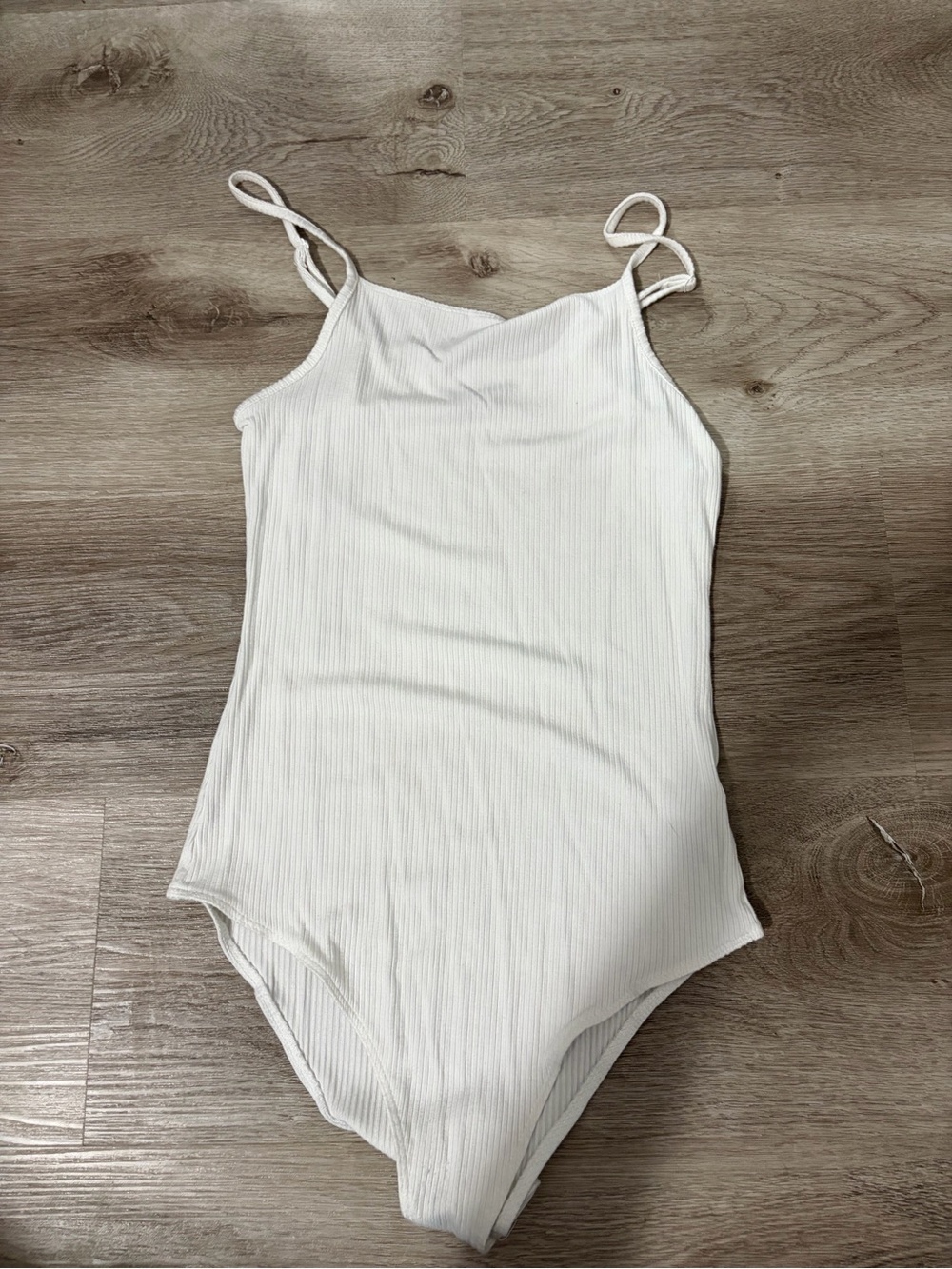 WomensWhite Ribbed One-Piece Swimsuit